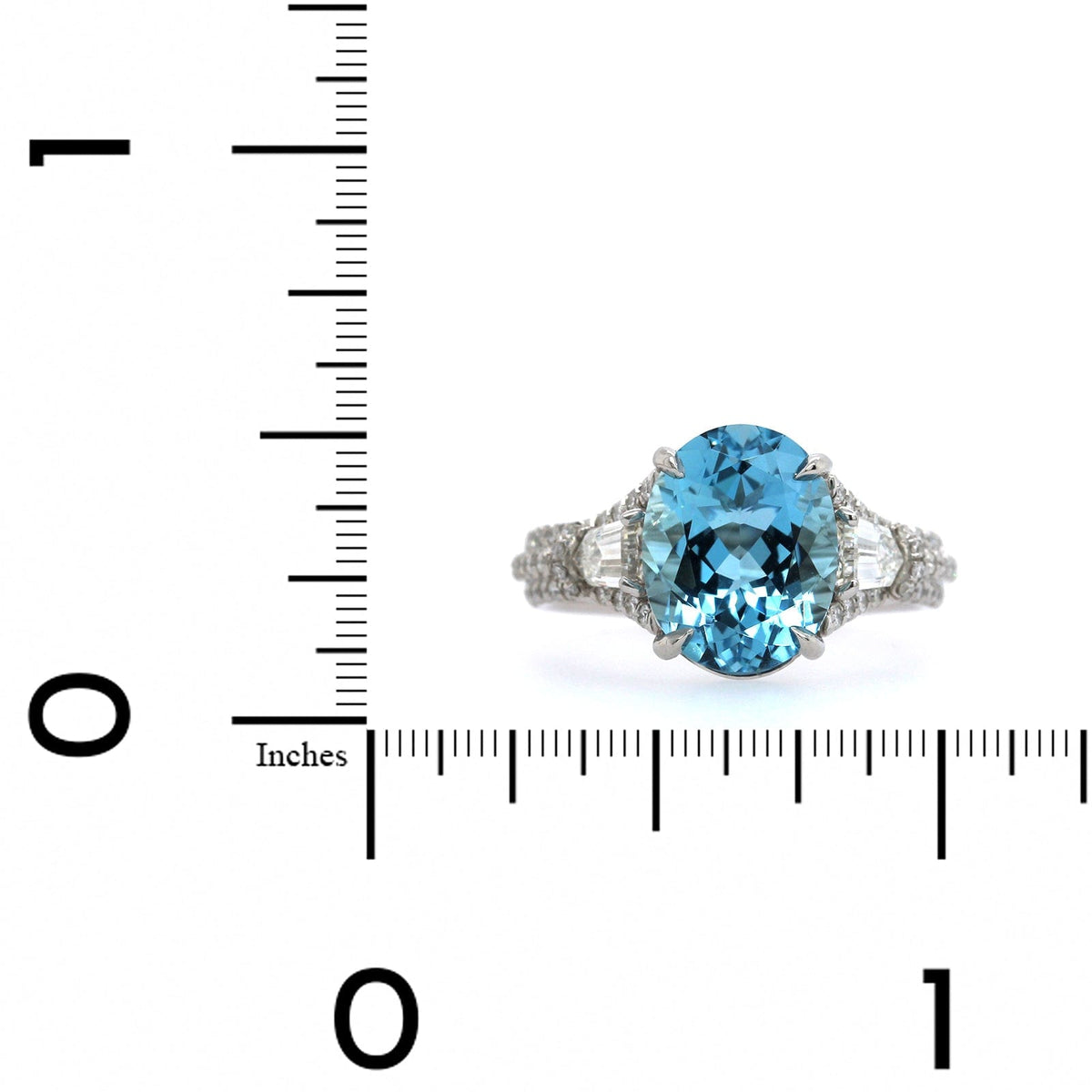 Platinum Oval Aquamarine and Diamond Ring – Long's Jewelers