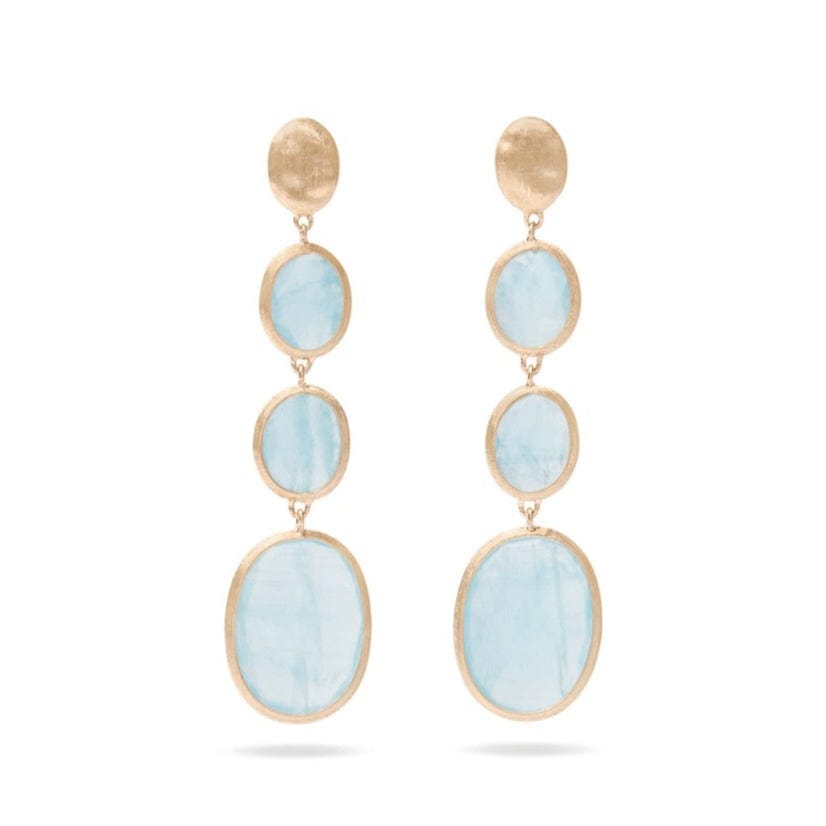 Marco Bicego Siviglia 18K Yellow Gold Triple Aquamarine Drop Earrings