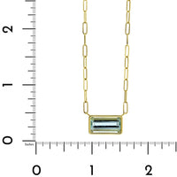 18K Yellow Gold Bezel Set Aquamarine Pendant