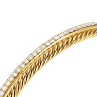 Crossover Two Row Bracelet in 18K Yellow Gold with Diamonds, 6mm