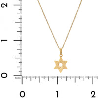 14K Yellow Gold Star of David Pendant