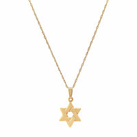 14K Yellow Gold Star of David Pendant
