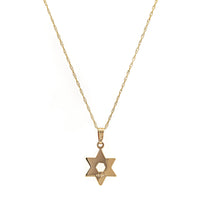 14K Yellow Gold Star of David Pendant