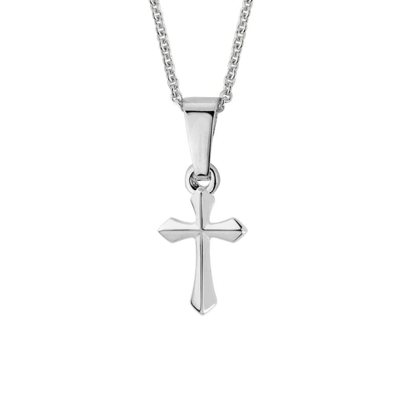 14K White Gold Child's Cross Necklace