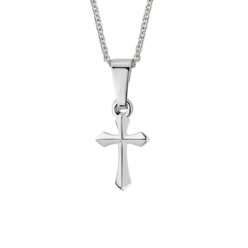 14K White Gold Child's Cross Necklace