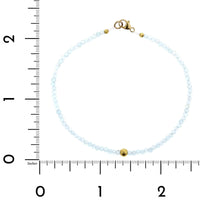 18K Yellow Gold Blue Topaz Bead Bracelet