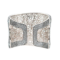 Etho Maria 18K White Gold Pave Set Blue Topaz Cuff Bracelet