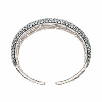 Etho Maria 18K White Gold Pave Set Blue Topaz Cuff Bracelet