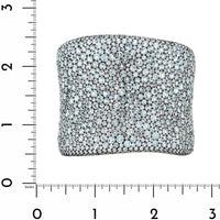 Etho Maria 18K White Gold Pave Set Blue Topaz Cuff Bracelet