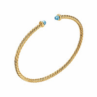 Micro Cablespira® Flex Bracelet 18K Yellow Gold with Blue Topaz, 2.6mm
