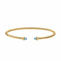 Micro Cablespira® Flex Bracelet 18K Yellow Gold with Blue Topaz, 2.6mm