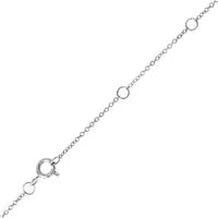 14K White Gold Blue Topaz and Diamond Halo Pendant Necklace