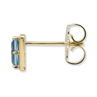 Anzie 14K Yellow Gold Cleo Swiss Blue Topaz Baguette Earrings