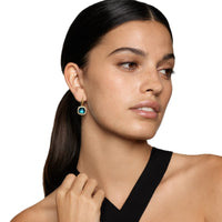 Albion® Drop Earrings 18K Yellow Gold with Hampton Blue Topaz and Diamonds, 10mm