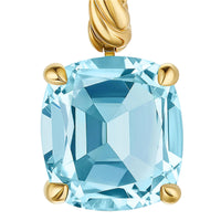 Marbella Drop Earrings 18K Yellow Gold with Sky Blue Topaz, 11mm