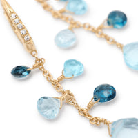 Marco Bicego 18K Yellow Gold Paradise Mixed Blue Topaz and Diamond Drop Earrings
