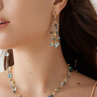 Marco Bicego 18K Yellow Gold Paradise Mixed Blue Topaz and Diamond Drop Earrings