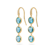 Marco Bicego Jaipur 18K Yellow Gold Blue Topaz Drop Earrings