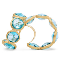 Marco Bicego Jaipur 18K Yellow Gold Blue Topaz Hoop Earrings
