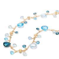 Marco Bicego 18K Yellow Gold Paradise Mixed Blue Topaz Necklace