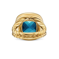 Albion® Ring 18K Yellow Gold with Hampton Blue Topaz and Diamonds, 15mm