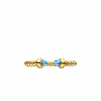 Micro Cablespira® Flex Open Ring 18K Yellow Gold with Blue Topaz, 2.5mm