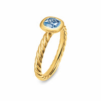 DY Mercer® Color Cable Ring 18K Yellow Gold with Sky Blue Topaz, 5.5mm
