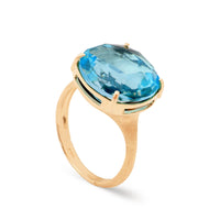 Marco Bicego Jaipur 18K Yellow Gold Blue Topaz Cocktail Ring