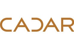 CADAR logo in gold on a white background