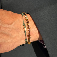 Luis Morais 14K Yellow Gold Drill Bit and Pine Cord Bracelet