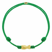 Luis Morais 14K Yellow Gold Drill Bit and Green Cord Bracelet