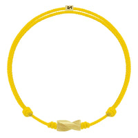 Luis Morais 14K Yellow Gold Drill Bit and Yellow Cord Bracelet