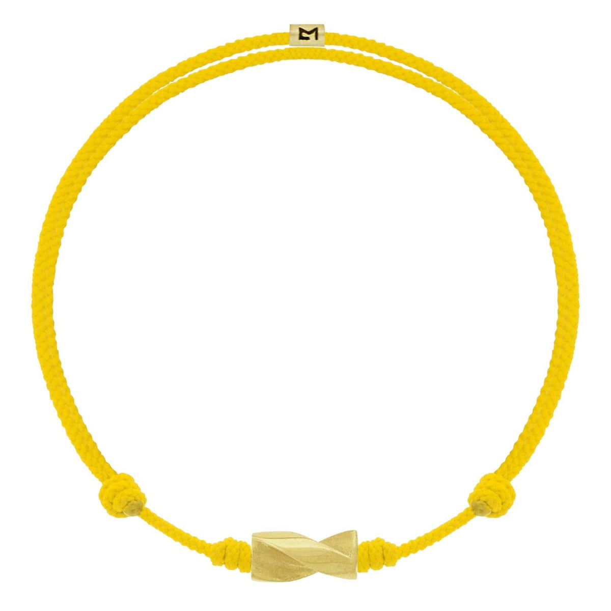 Luis Morais 14K Yellow Gold Drill Bit and Yellow Cord Bracelet