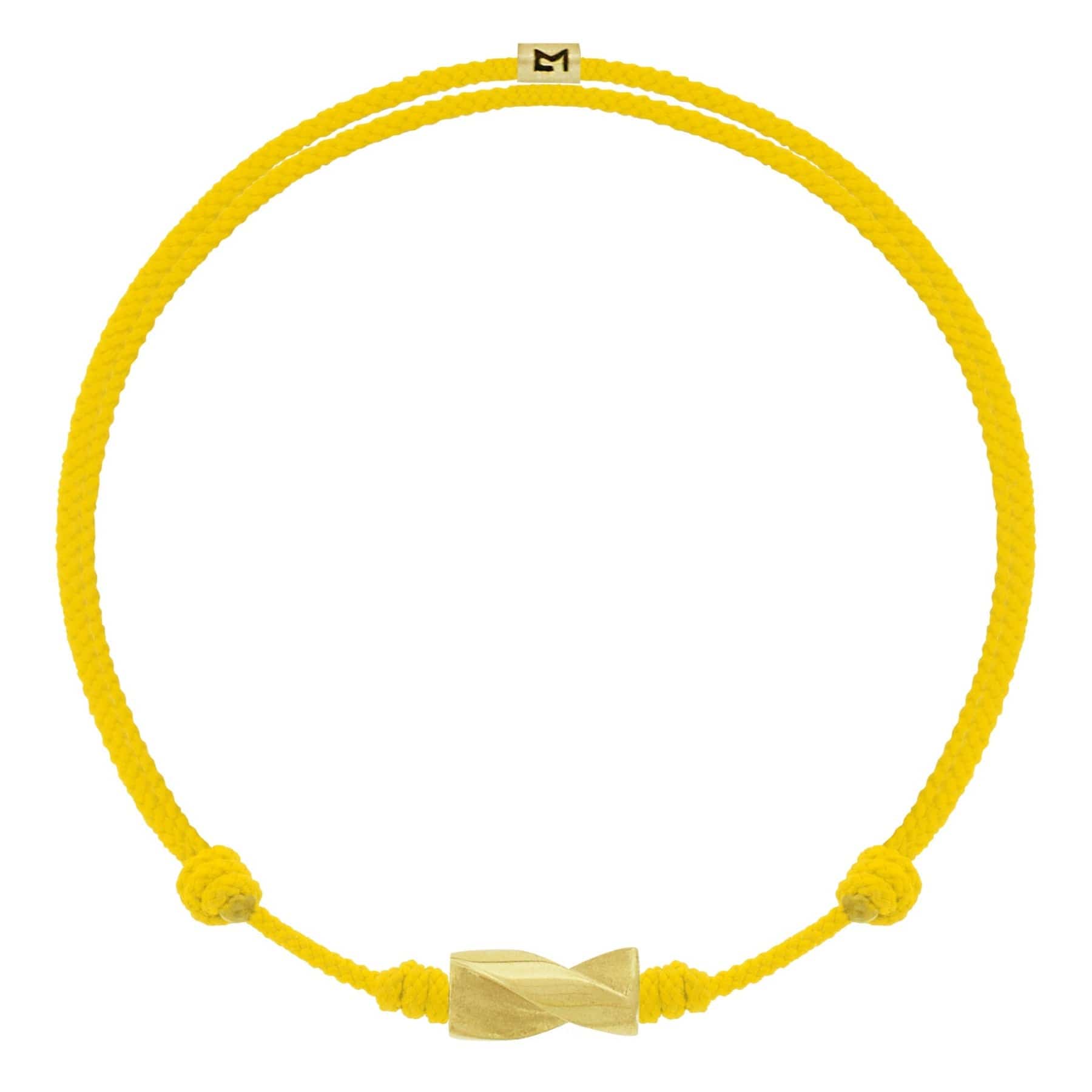 Luis Morais 14K Yellow Gold Drill Bit and Yellow Cord Bracelet
