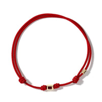 Luis Morais 14K Yellow Gold Ingot and Red Cord Bracelet