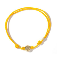Luis Morais 14K Yellow Gold Round Screw Disk and Yellow Cord Bracelet