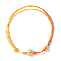 Luis Morais 14K Yellow Gold Small Flathead Screw Disk and Yellow Ombre Cord Bracelet