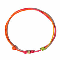 Luis Morais 14K Yellow Gold Tetra, Green Citrine, and Rainbow Cord Bracelet
