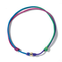 Luis Morais 14K Yellow Gold Tetra, Blue Sapphire, and Rainbow Cord Bracelet