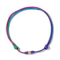 Luis Morais 14K Yellow Gold Tetra, Diamond, and Rainbow Cord Bracelet