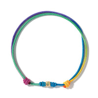Luis Morais 14K Yellow Gold Tetra, Green Citrine, and Rainbow Cord Bracelet