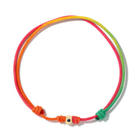 Luis Morais 14K Yellow Gold Tetra, Blue Sapphire, and Rainbow Cord Bracelet