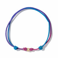 Luis Morais 14K Yellow Gold Tetra, Diamond, and Rainbow Cord Bracelet