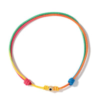 Luis Morais 14K Yellow Gold Tetra, Blue Sapphire, and Rainbow Cord Bracelet