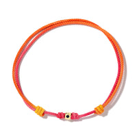Luis Morais 14K Yellow Gold Tetra, Blue Sapphire, and Rainbow Cord Bracelet