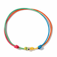 Luis Morais 14K Yellow Gold Tetra, Blue Sapphire, and Rainbow Cord Bracelet