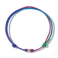 Luis Morais 14K Yellow Gold Tetra, Green Citrine, and Rainbow Cord Bracelet