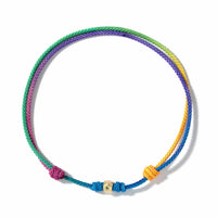 Luis Morais 14K Yellow Gold Tetra, Green Citrine, and Rainbow Cord Bracelet