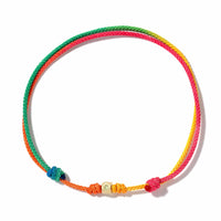 Luis Morais 14K Yellow Gold Tetra, Green Citrine, and Rainbow Cord Bracelet