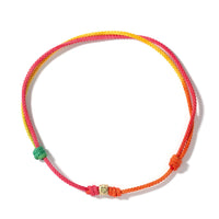 Luis Morais 14K Yellow Gold Tetra, Green Citrine, and Rainbow Cord Bracelet